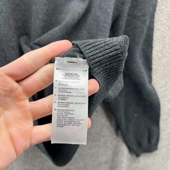 Adidas Pullover Men Small Gray Knit Pullover Crewneck Sweatshirt Trefoil CF540 - Picture 6 of 10